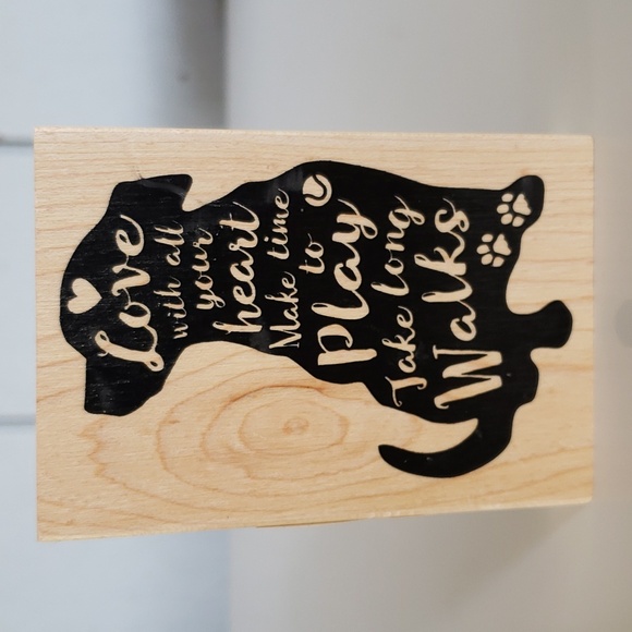 Dog Stamp Dog Stamps for Crafts Love with All Your Heart Deep Red Furry Friends - Picture 2 of 16